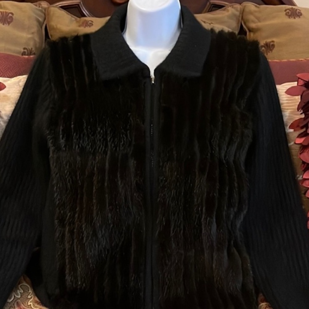 Venesha ladies mink fur and angora jacket size medium